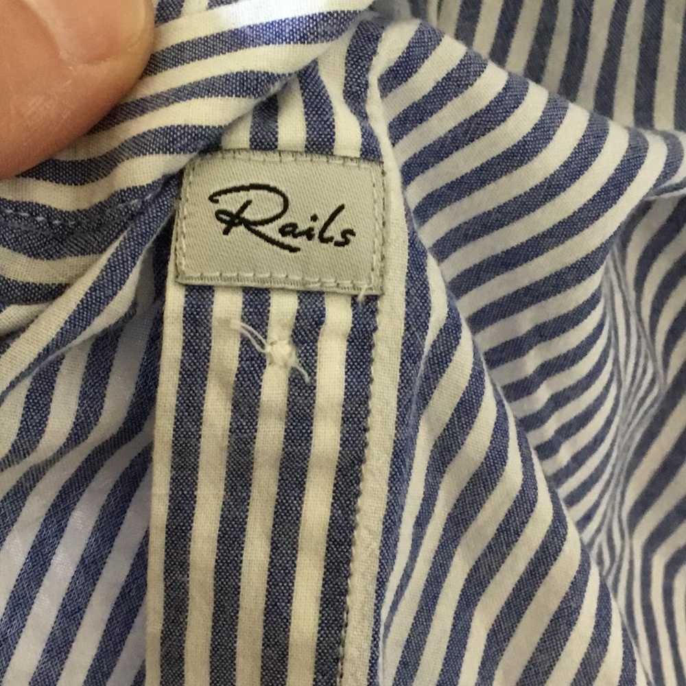 Rails Frances Baker Stripe Floral Embroidered Button Down Shirt - Picture 8 of 11